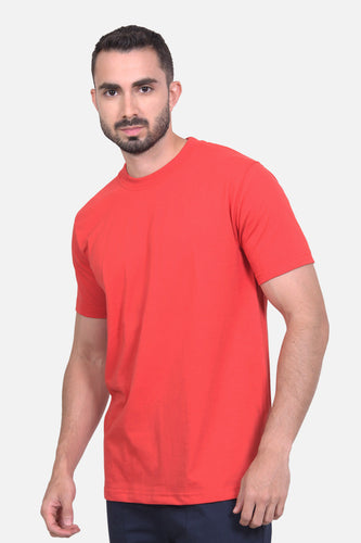 Camiseta Hombre Cuello Doble Roja