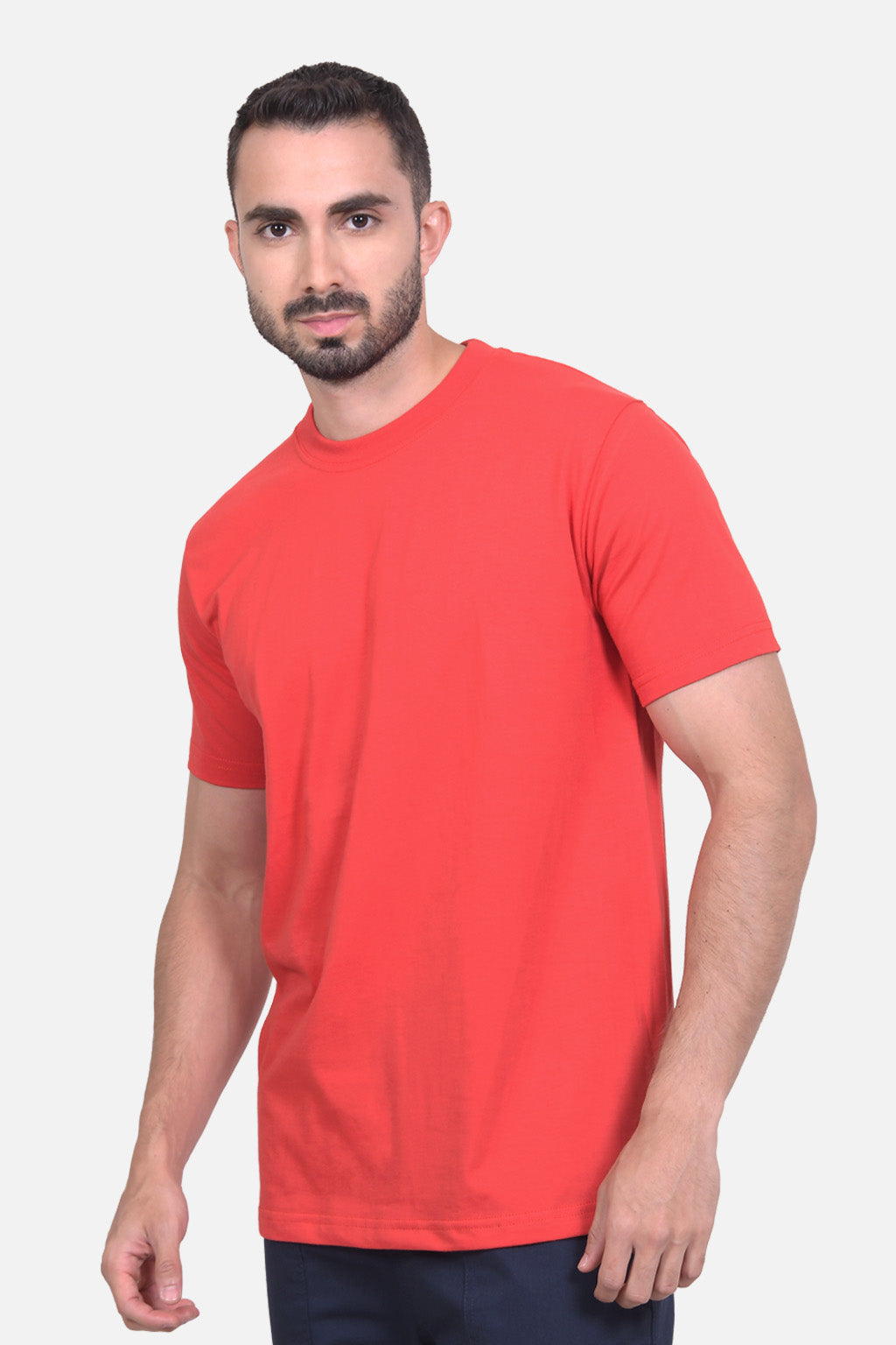 Camiseta Hombre Cuello Doble Roja