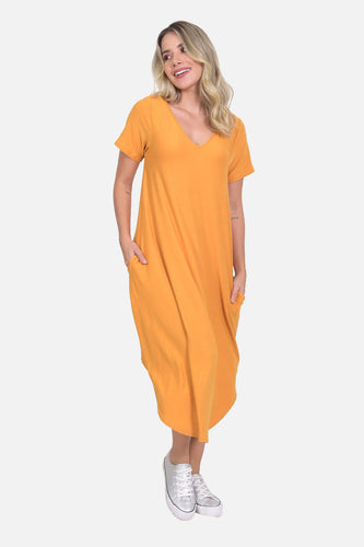 Vestido Micaela Mostaza