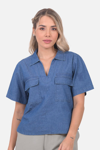 Blusa Charlotte Azul Medio